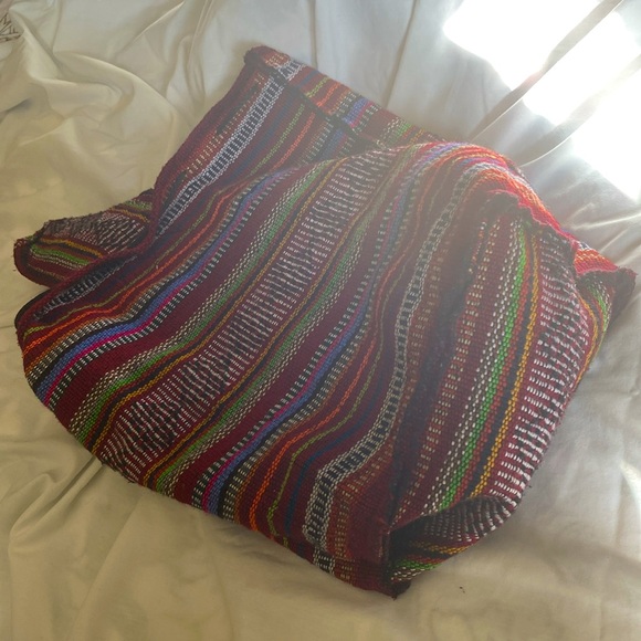 PINZON Woven Multicolored Aztec Tribal boho Hippie Bohemian Drawstring Clip Bag - Picture 7 of 10